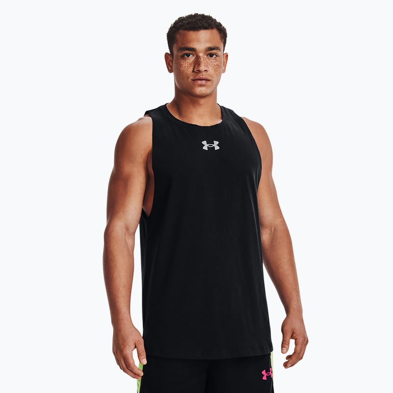 Tricou de baschet pentru bărbați Under Armour Baseline Cotton Tank 003 negru 1361901-003