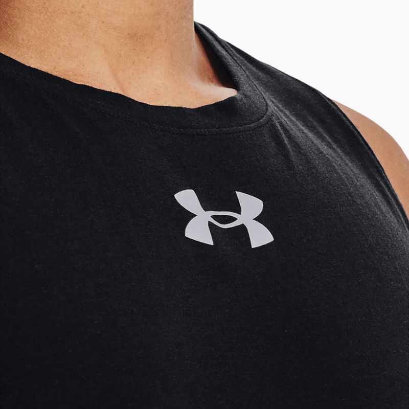 Tricou de baschet pentru bărbați Under Armour Baseline Cotton Tank 003 negru 1361901-003 4