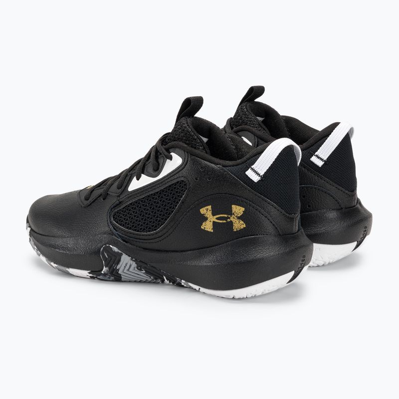 Under Armour Lockdown 6 pantofi de baschet negru/negru/aur metalic 3