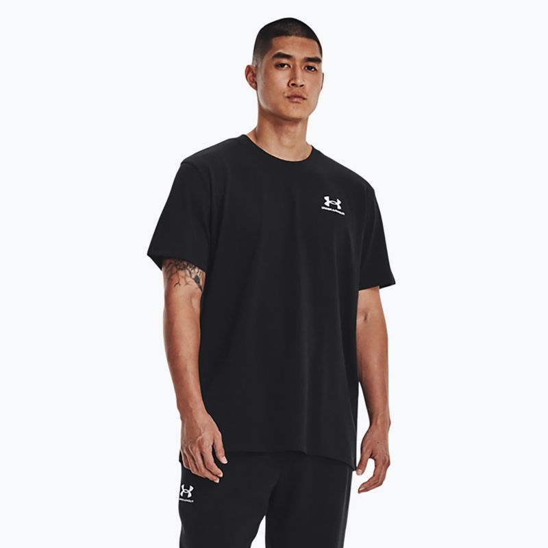 Tricou Under Armour Logo Emb Heavyweight pentru bărbați negru/alb