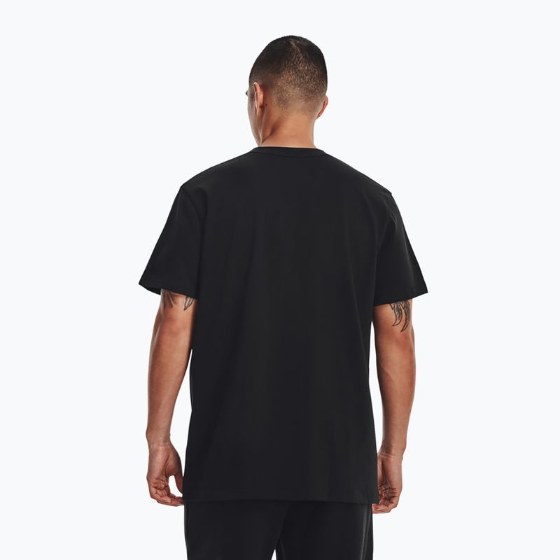 Tricou Under Armour Logo Emb Heavyweight pentru bărbați negru/alb 3