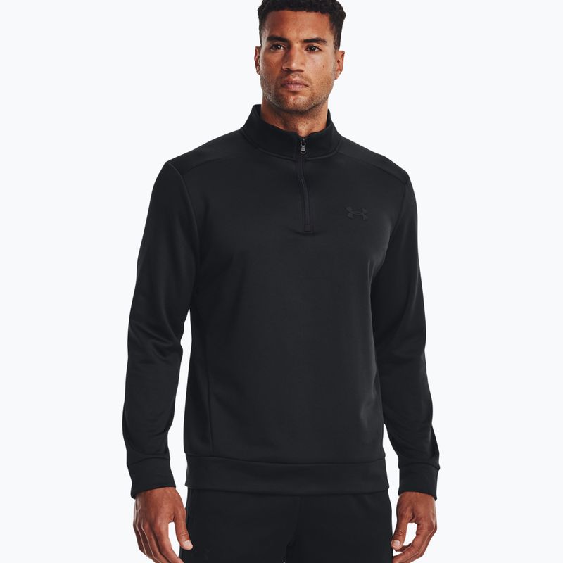 Tricou de antrenament pentru bărbați Under Armour Armour Fleece 1/4 Zip negru 1373358-001