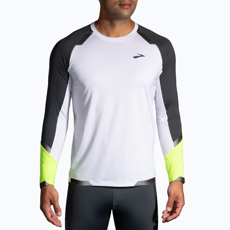 Longsleeve de alergare pentru bărbați Brooks Run Visible white/asphalt/nightlife