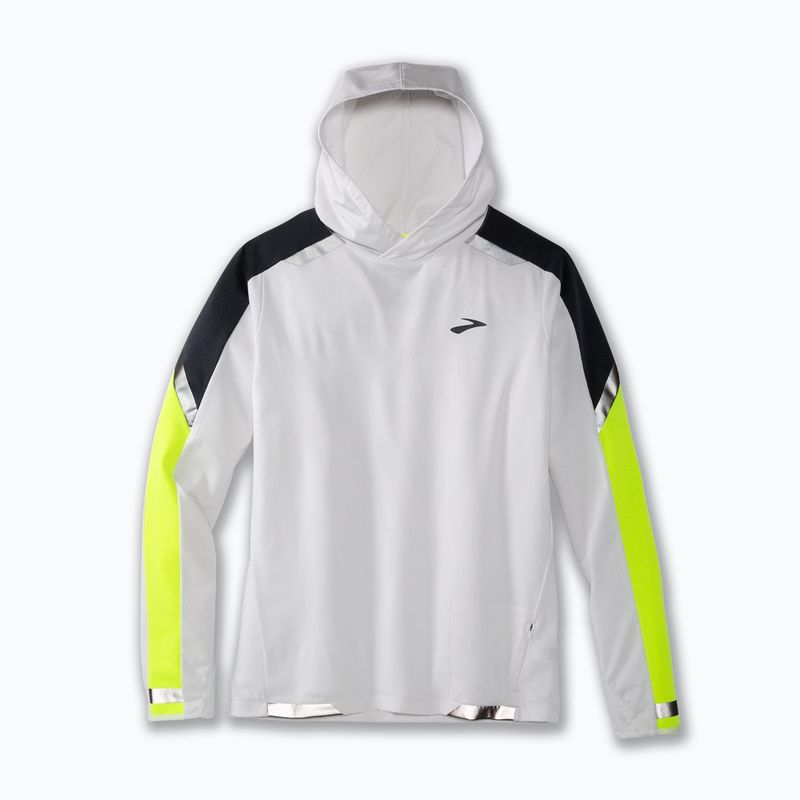 Bluză de alergat pentru bărbați Brooks Run Thermal white/asphalt/nightlife 6