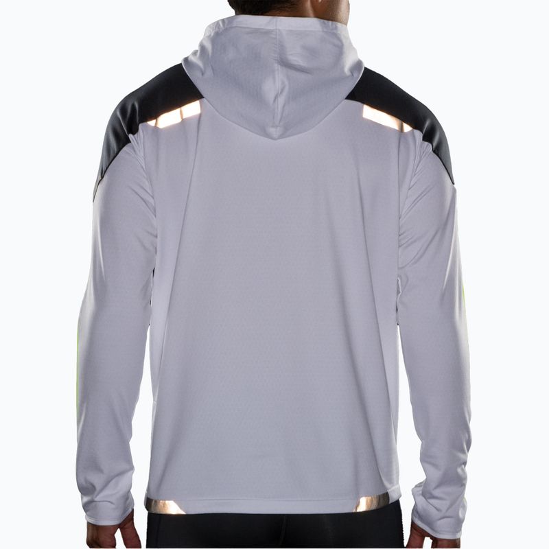 Bluză de alergat pentru bărbați Brooks Run Thermal white/asphalt/nightlife 7