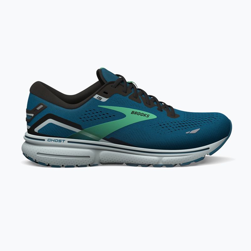 Brooks Ghost 15 bărbați pantofi de alergare albastru marocan / negru / mugur de primăvară 12