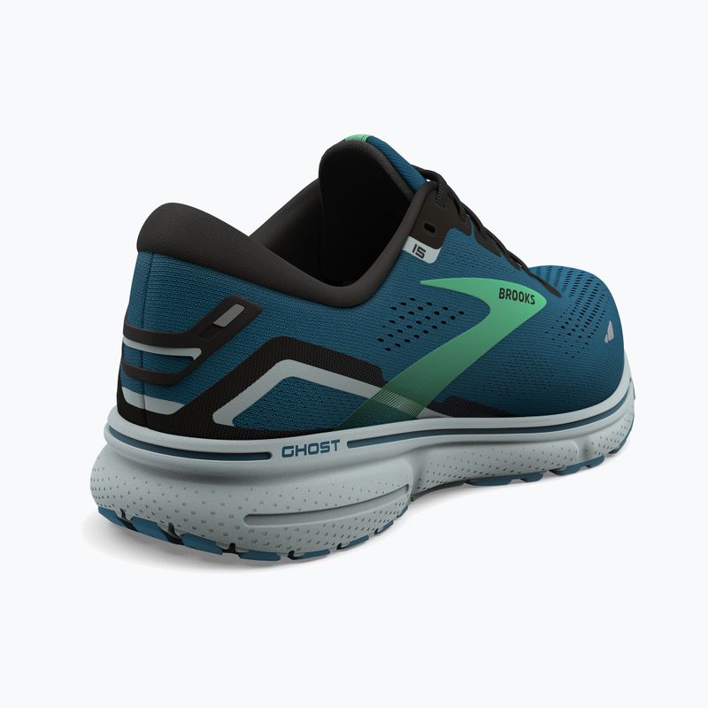 Brooks Ghost 15 bărbați pantofi de alergare albastru marocan / negru / mugur de primăvară 16