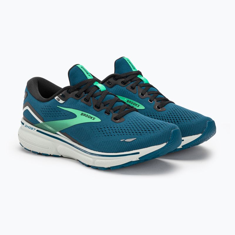 Brooks Ghost 15 bărbați pantofi de alergare albastru marocan / negru / mugur de primăvară 4
