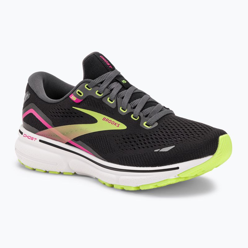 Brooks Ghost 15 pantofi de alergare pentru femei negru/ebony/verde aprins