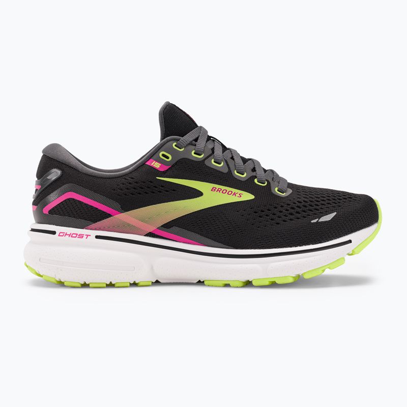 Brooks Ghost 15 pantofi de alergare pentru femei negru/ebony/verde aprins 2