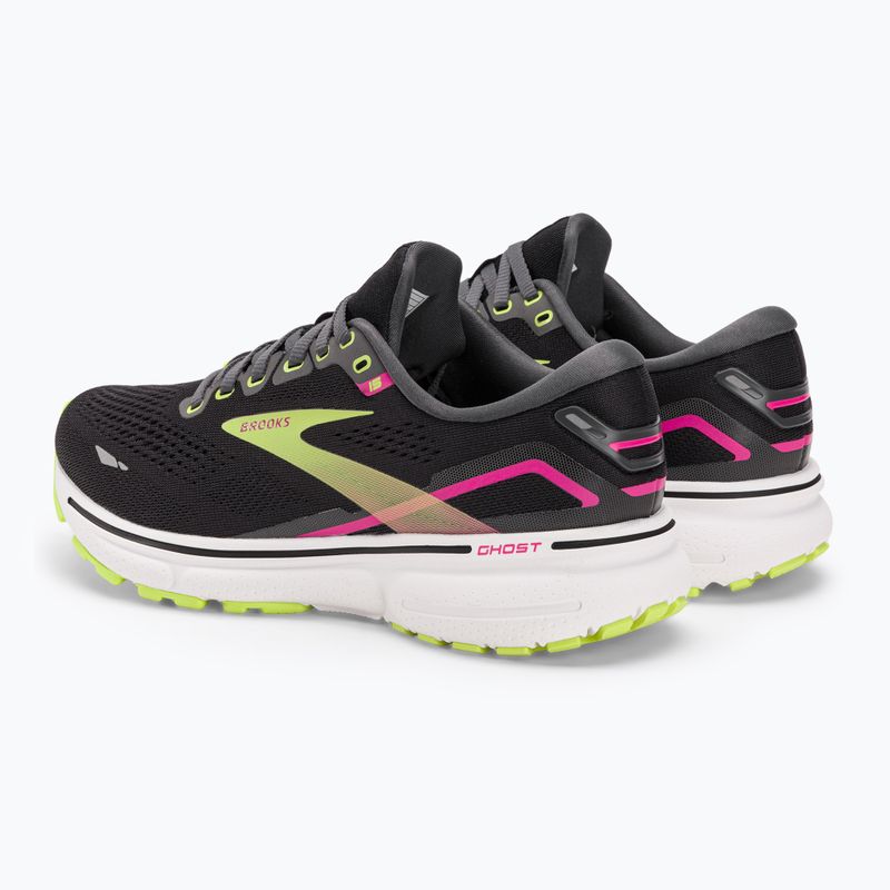 Brooks Ghost 15 pantofi de alergare pentru femei negru/ebony/verde aprins 3