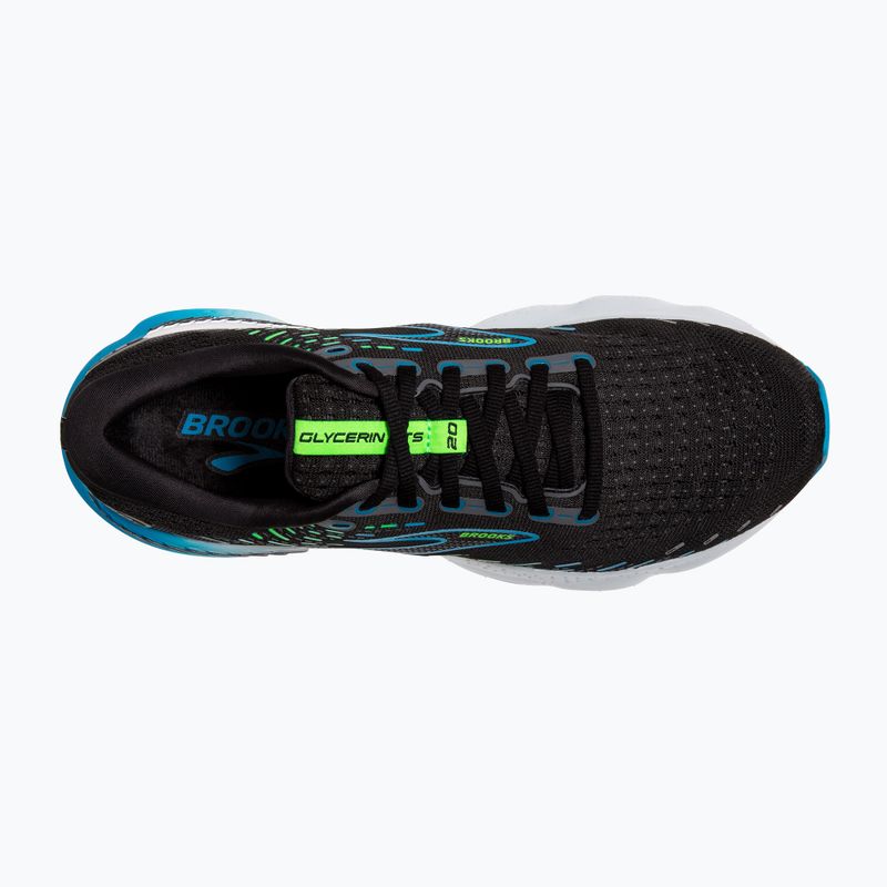 Brooks Glycerin GTS 20 pantofi de alergare pentru bărbați negru / Hawaiian ocean / verde 15