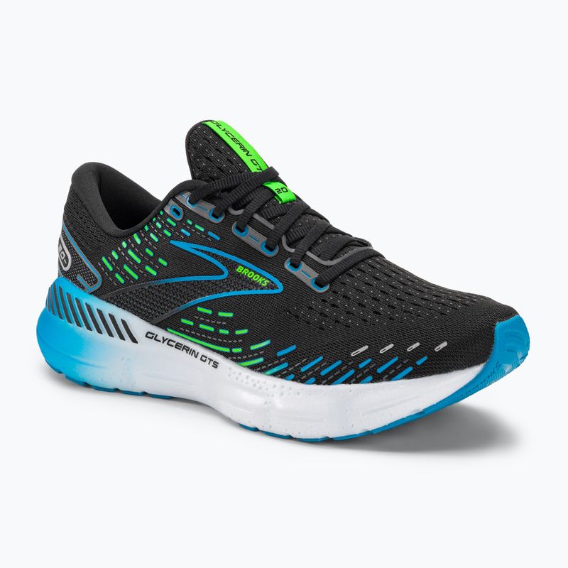 Brooks Glycerin GTS 20 pantofi de alergare pentru bărbați negru / Hawaiian ocean / verde