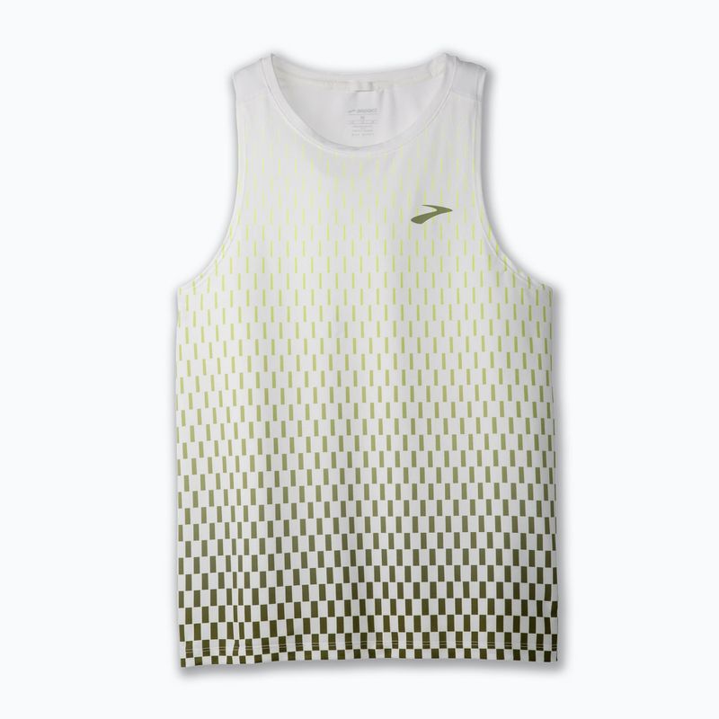 Tank top de alergare pentru bărbați Brooks Atmosphere Singlet 2.0 white/interval gradient