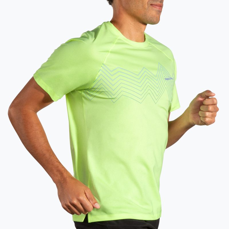 Tricou de alergare pentru bărbați Brooks Atmosphere 2.0 lime/elevate 3