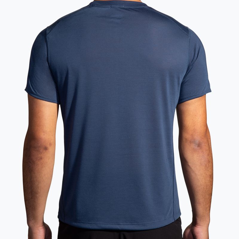 Tricou de alergare pentru bărbați Brooks Distance 3.0 blue slate/br logo 2