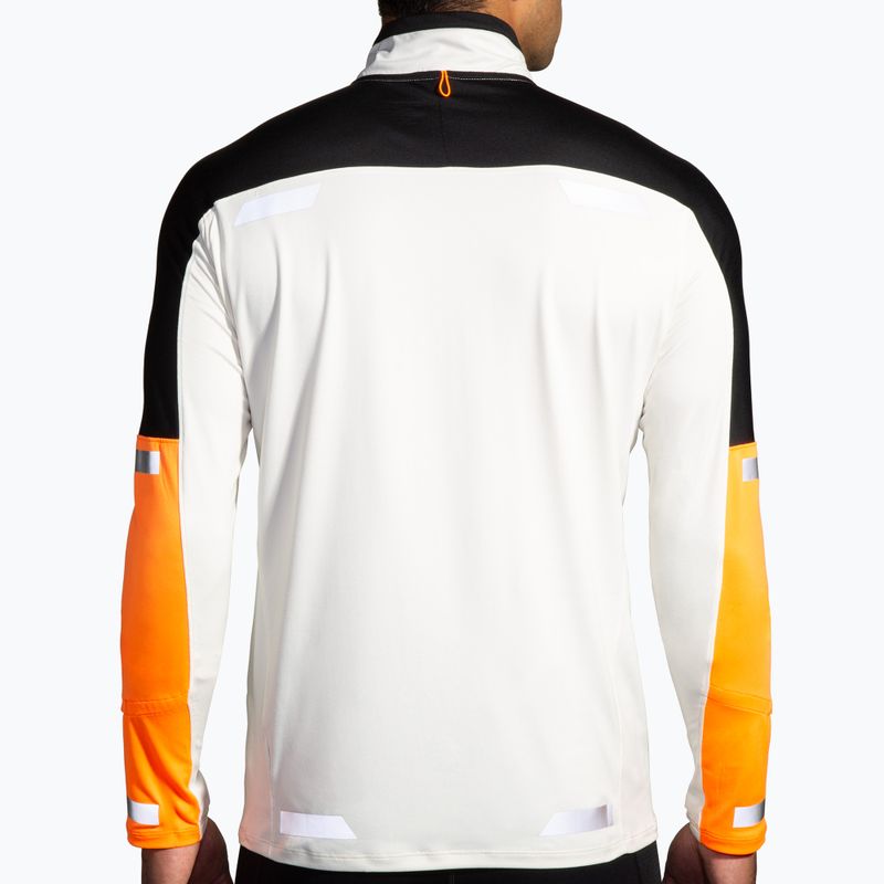 Bluză de alergare pentru bărbați Brooks Run Visible 1/2 Zip 2.0 ecru/fluoro flash/black 2