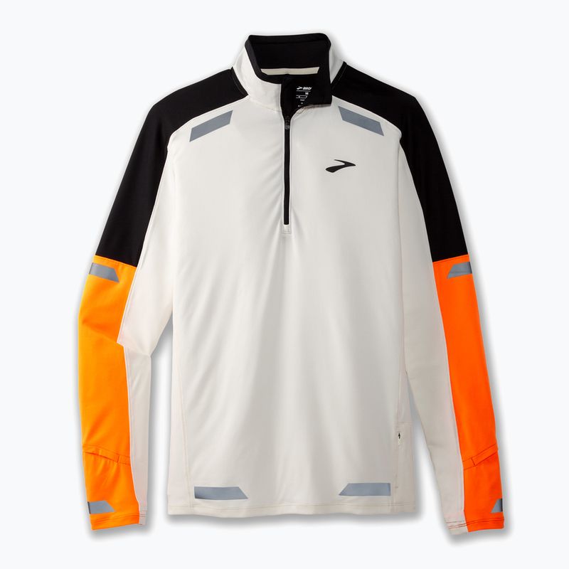 Bluză de alergare pentru bărbați Brooks Run Visible 1/2 Zip 2.0 ecru/fluoro flash/black 9