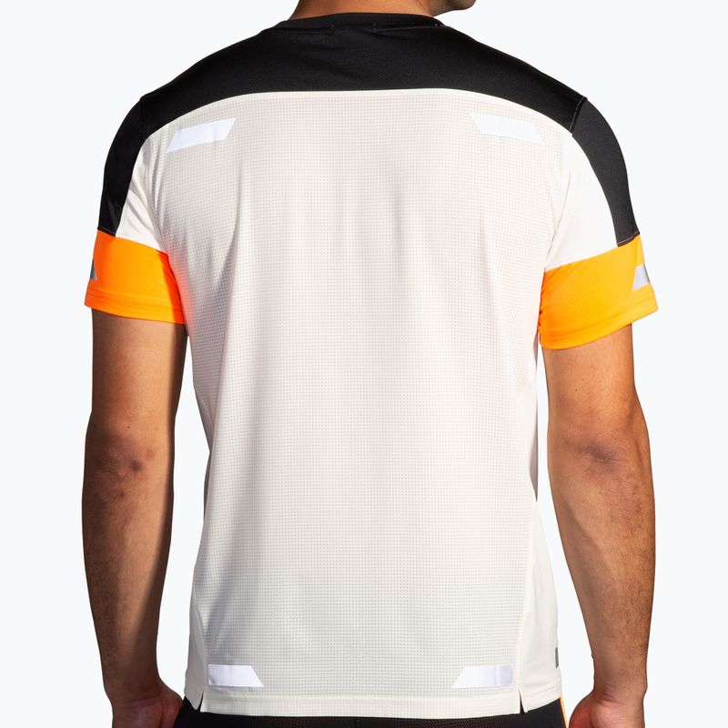 Tricou de alergare pentru bărbați Brooks Run Visible 2.0 ecru/fluoro flash/black 2