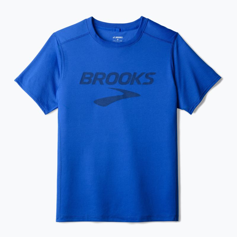 Tricou de alergare pentru bărbați Brooks Distance 3.0 neo blue/brooks logo 5