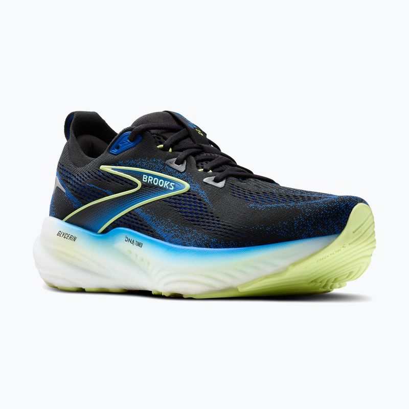 Încălțăminte  de alergare pentru bărbați Brooks Glycerin 22 wide fit black/cobalt/neo yellow 8