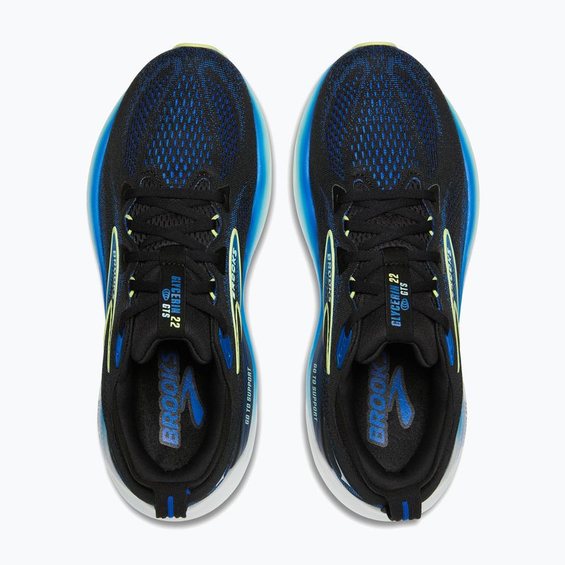 Încălțăminte  de alergare pentru bărbați Brooks Glycerin GTS 22 black/cobalt/neo yellow 10