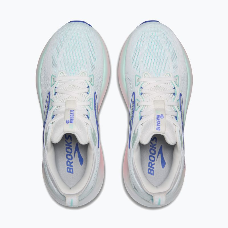 Încălțăminte  de alergare pentru femei Brooks Glycerin 22 wide fit white/limpet shell/amparo blue 11