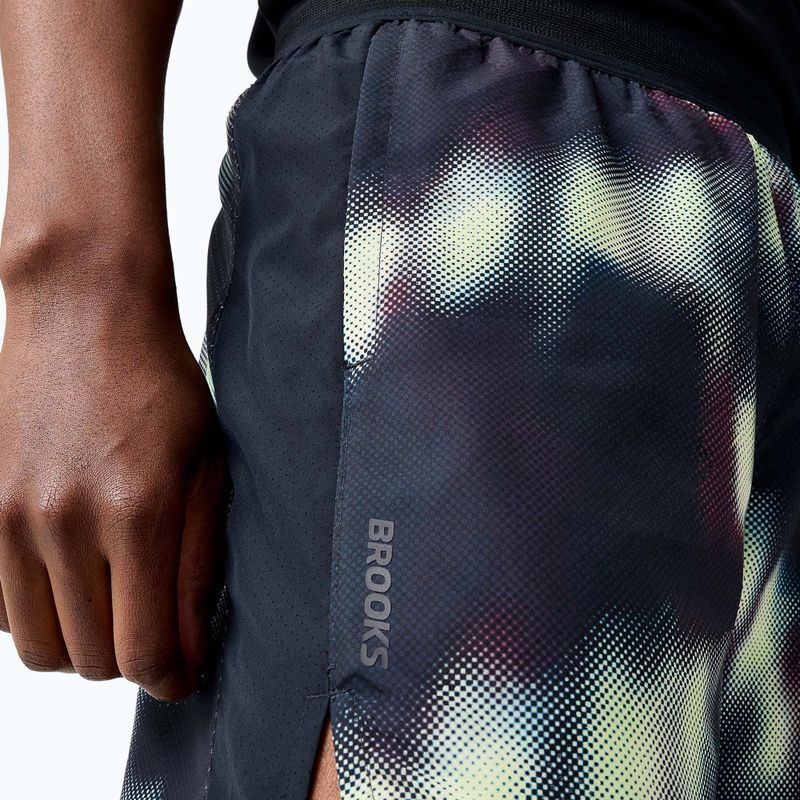 Pantaloni scurți de alergare pentru bărbați Brooks Dash Printed euphoryc black 3
