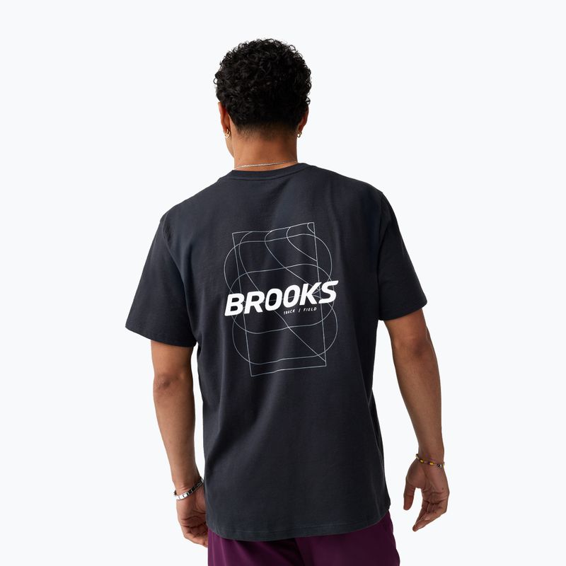 Tricou de alergare pentru bărbați Brooks Graphic black/white/slate grey 2