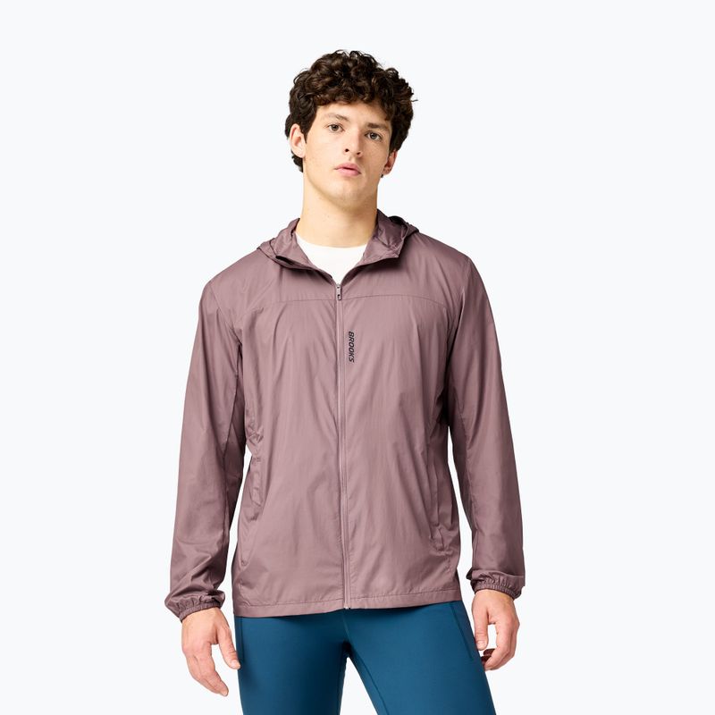 Geacă de alergare pentru bărbați Brooks Canopy Packable Jacket brown