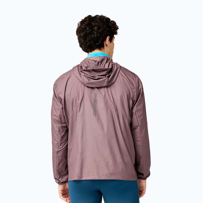 Geacă de alergare pentru bărbați Brooks Canopy Packable Jacket brown 2