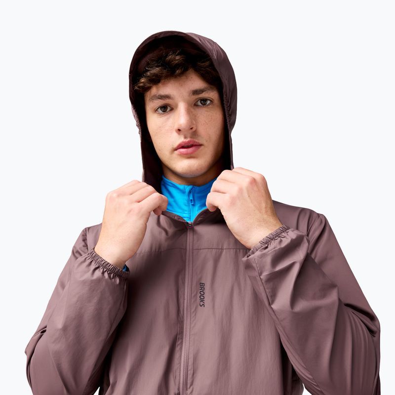 Geacă de alergare pentru bărbați Brooks Canopy Packable Jacket brown 3