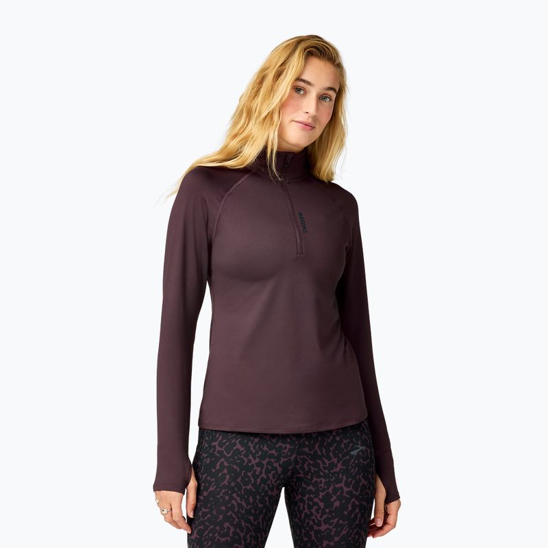 Bluză de alergare pentru femei Brooks Dash 1/2 Zip 3.0 brown