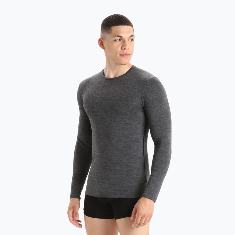 Longsleeve termoactiv pentru bărbați icebreaker Merino 150 Anatomica Crewe jet heather