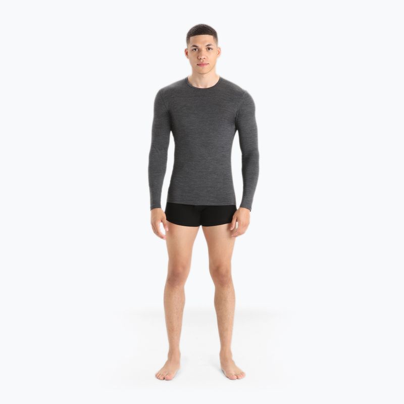 Longsleeve termoactiv pentru bărbați icebreaker Merino 150 Anatomica Crewe jet heather 2