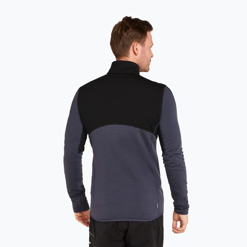 Bluză pentru bărbați icebreaker Merino 400 RealFleece Descender LS Zip black/ graphite/ cb 3