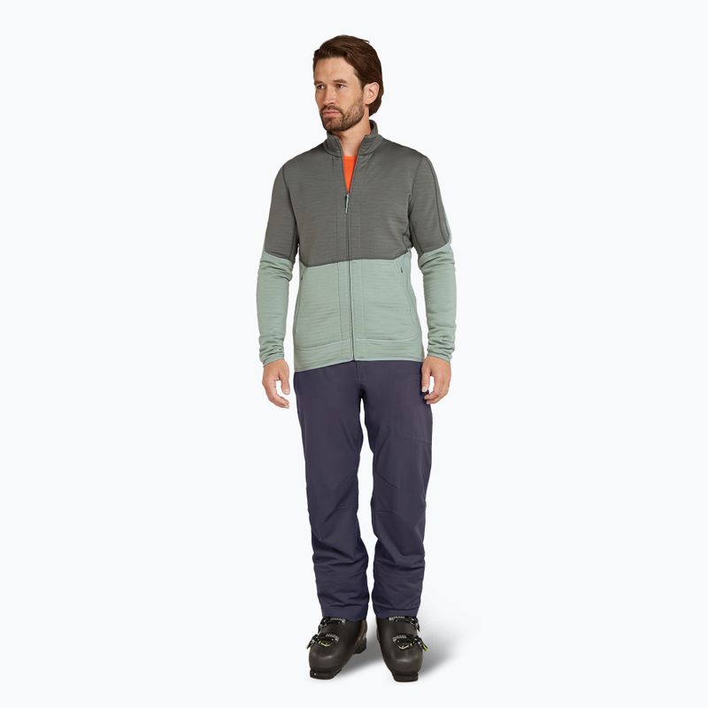 Bluză pentru bărbați icebreaker Merino 400 RealFleece Descender LS Zip galaxy/ moss/ cb 2