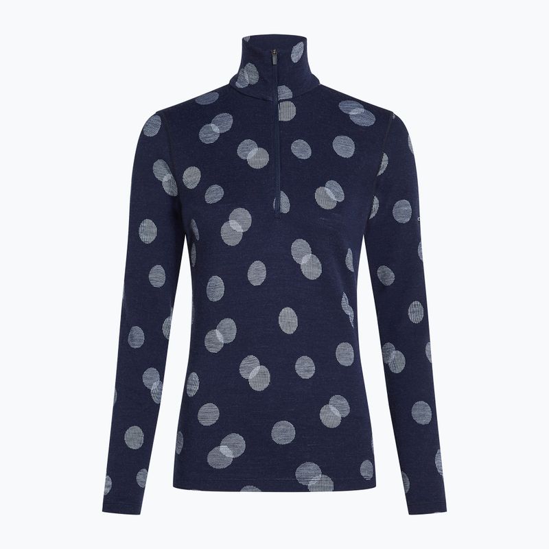 Bluză termoactivă pentru femei icebreaker Merino 260 Vertex LS Half Z Falling Flakes midnight navy/ snow/j 7