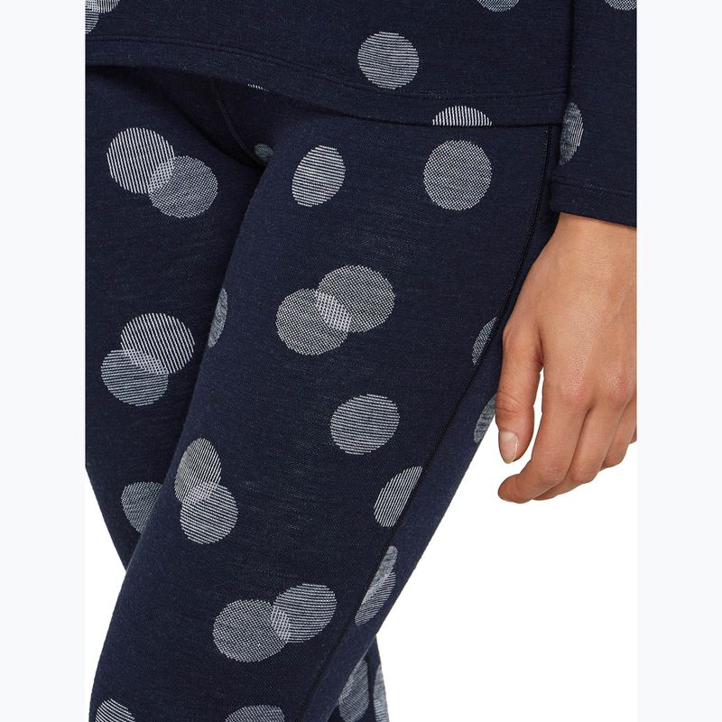 Pantaloni termoactivi pentru femei icebreaker Merino 260 Vertex Fall Flakes midnight navy/ snow/j 5