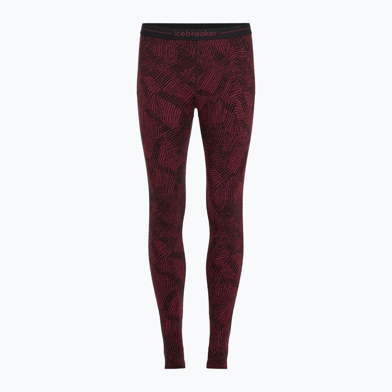 Pantaloni termoactivi pentru femei icebreaker Merino 260 Vertex Leggings Frozen Forms black/ port/j 7