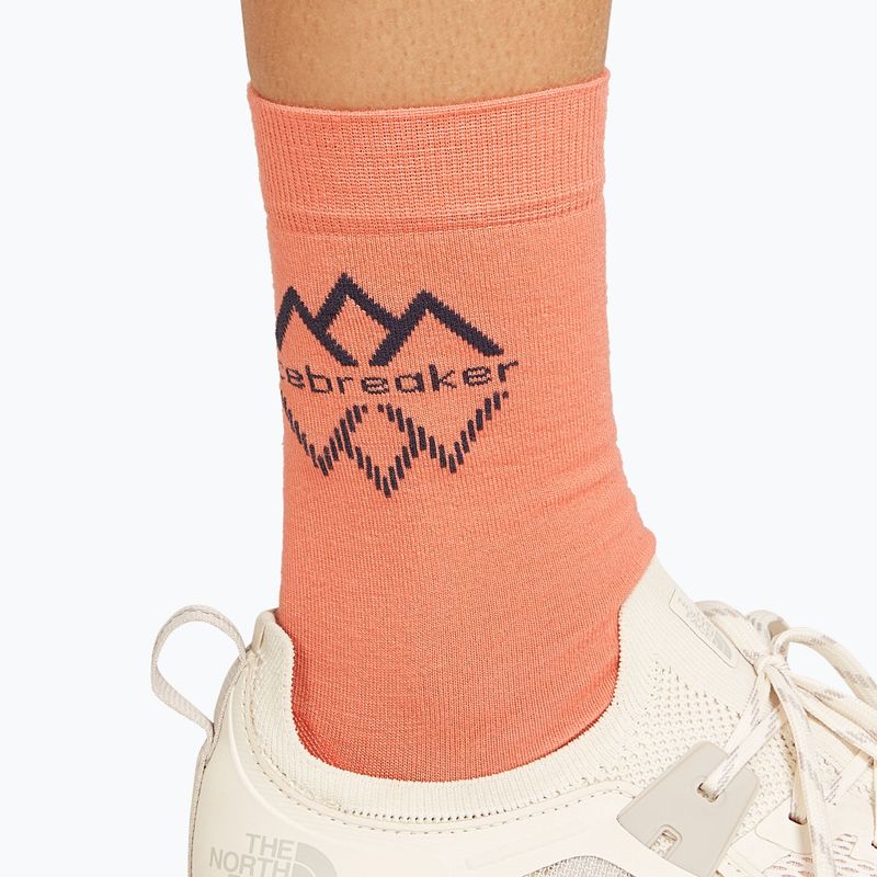 Șosete de trekking pentru femei icebreaker Life Fine Gauge Crew IB Logo Reflections tang/graphite 4