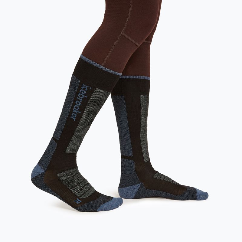 Șosete de schi pentru femei icebreaker Merino Ski+ Ultralight OTC black/dawn/graphite 2