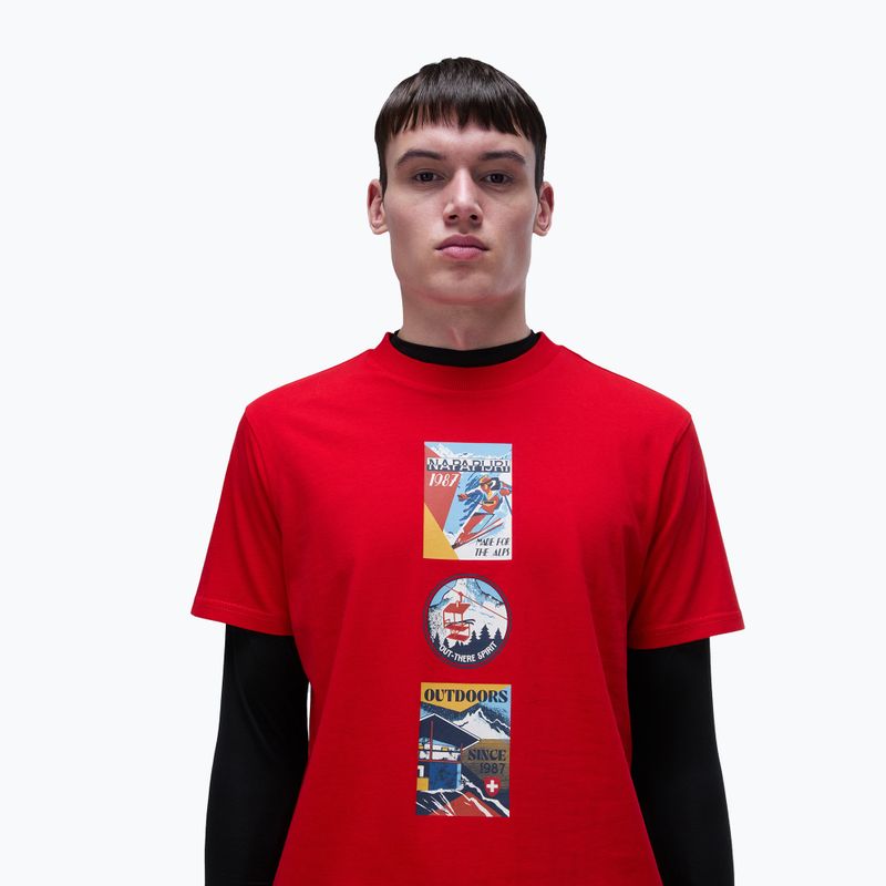 Tricou pentru bărbați Napapijri S-Portalet red goji 3