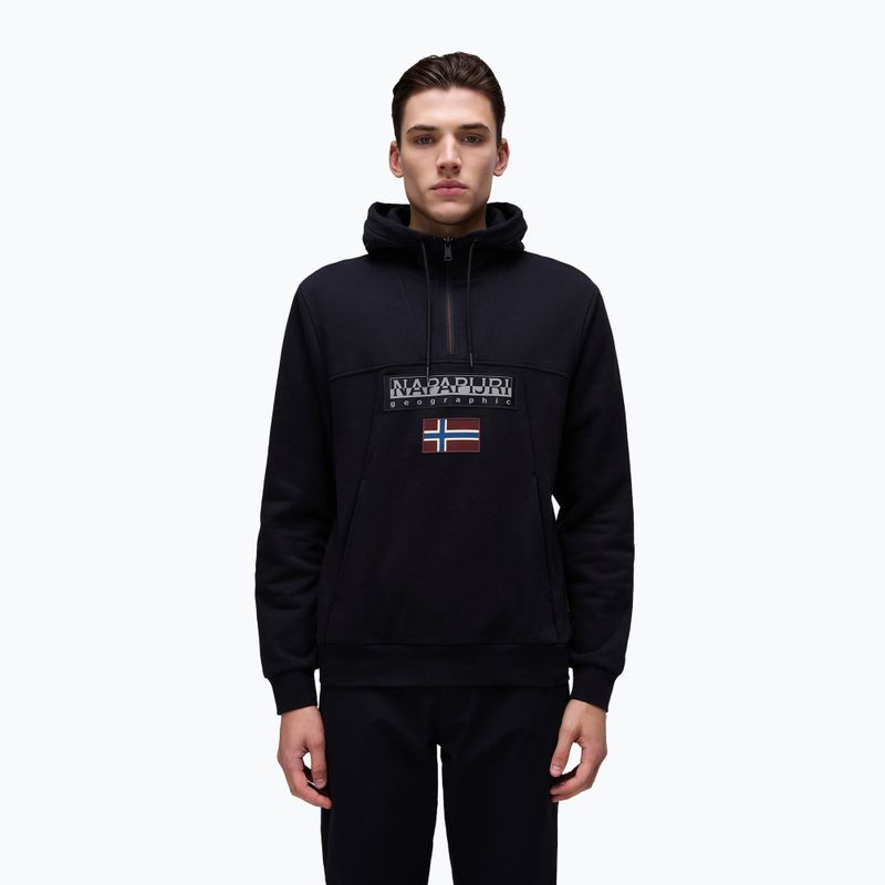 Hanorac pentru bărbați Napapijri Burgee Half Zip Hooded 2.0 black 041