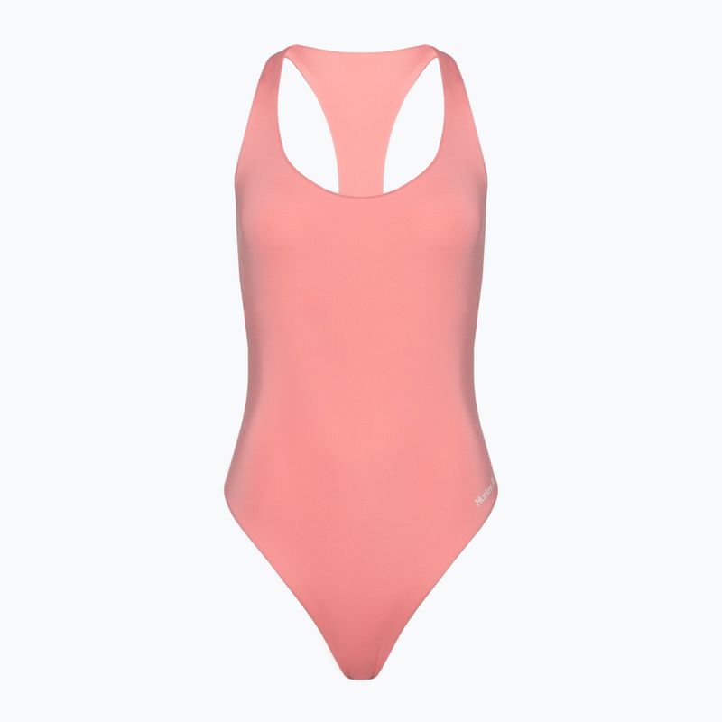 Costum de baie dintr-o piesă pentru femei Hurley O&O Solid Racerback Moderate One Piece pacific pink