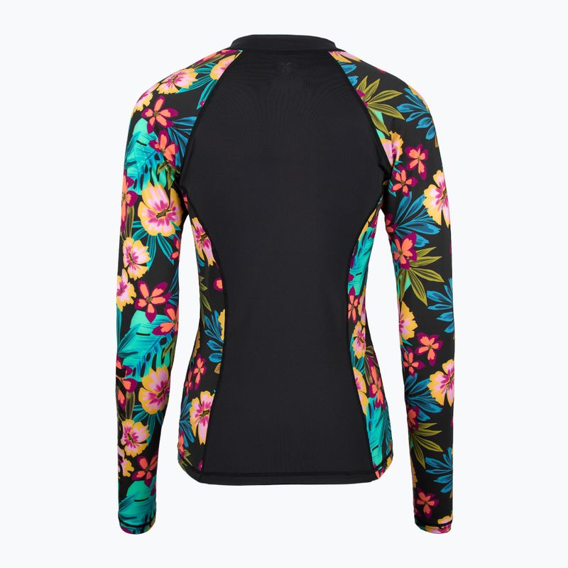 Longsleeve de înot pentru femei Hurley Fiji Fantasy Zip Front Rashguard black 2