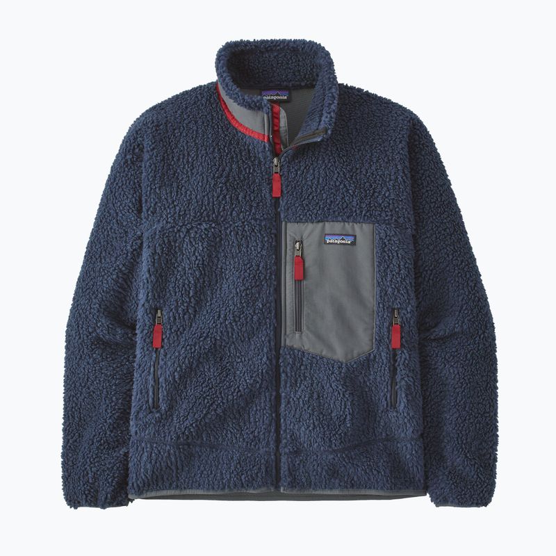 Bărbați Patagonia Classic Retro-X fleece Sweatshirt nou navy w / ceară roșu 8
