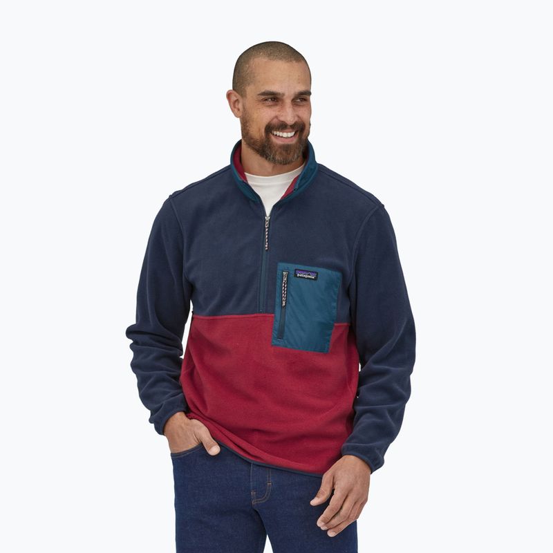 Bărbați Patagonia Microdini 1/2 Zip P/O fleece sweatshirt fleece roșu ceară