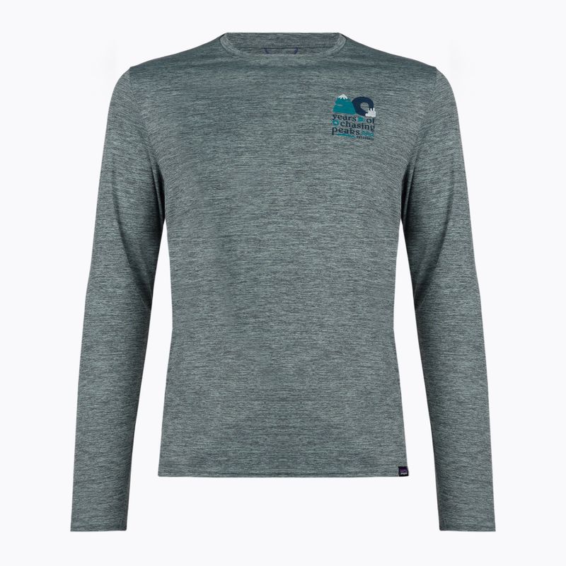 Bărbați Patagonia Cap Cool Daily Graphic Shirt-Waters trekking cu mânecă lungă chasing peaks/sleet green x-dye 3
