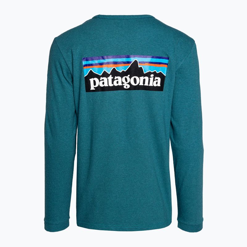 Longsleeve de trekking pentru bărbați Patagonia P-6 Logo Responsibili-Tee belay blue